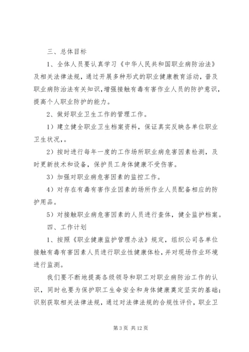 篇一：XX年职业卫生工作计划.docx