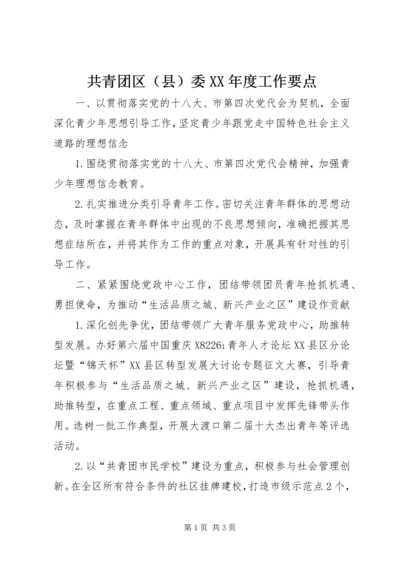 共青团区（县）委XX年度工作要点.docx