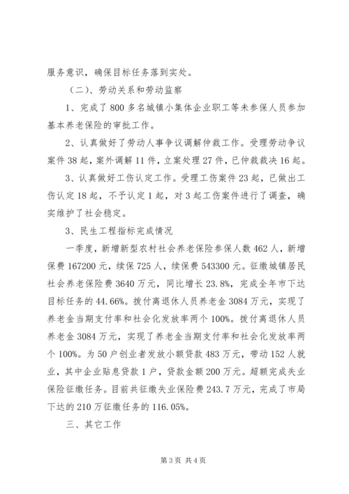 人保机关季度工作小结.docx