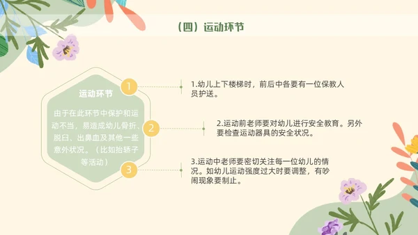 绿色花卉插画风幼儿园意外伤害防范与处理幼儿教师培训PPT课件