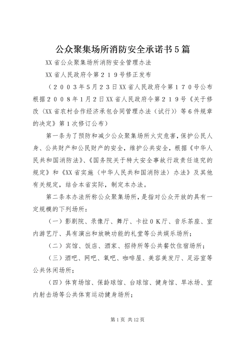 公众聚集场所消防安全承诺书5篇 (3).docx