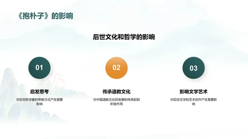 蓝色插画复古国风抱朴子构建道教神仙理论体系的巨著培训课件PPT模板