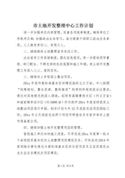 市土地开发整理中心工作计划.docx