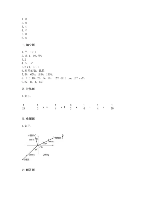 人教版六年级上册数学期末测试卷精品【名校卷】.docx