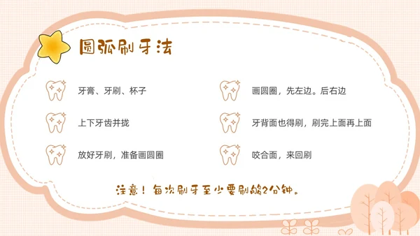 黄色卡通幼儿园保护牙齿PPT课件
