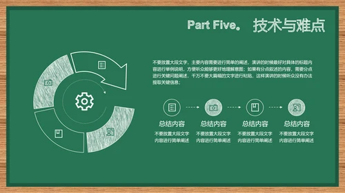 绿色简约黑板风教育教学通用PPT演示模板