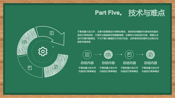 绿色简约黑板风教育教学通用PPT演示模板
