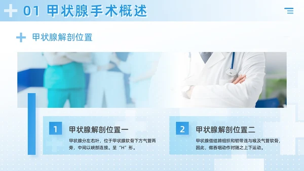 蓝色简约风医疗科研培训甲状腺手术配合及护理课件PPT模板