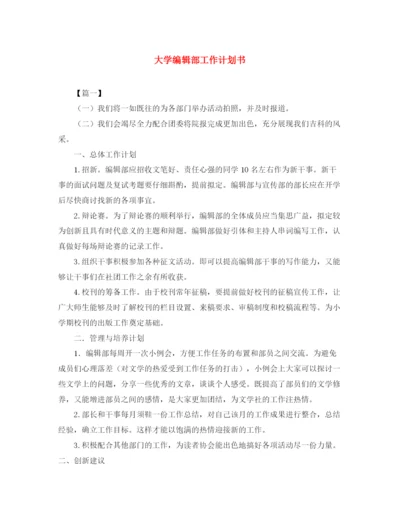 精编之大学编辑部工作计划书.docx