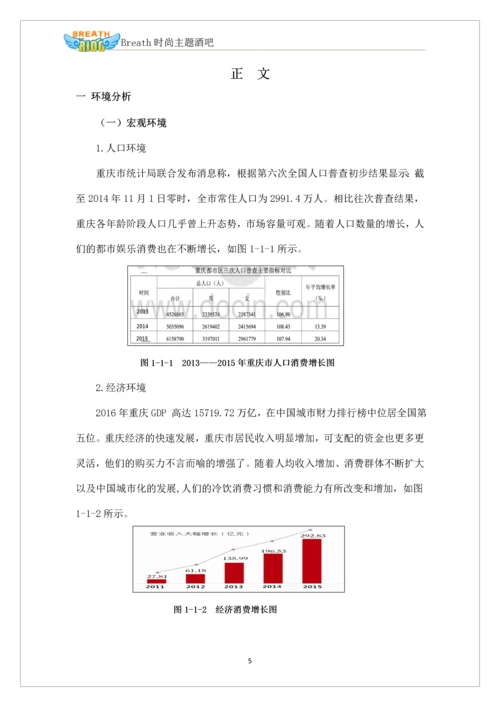 深呼吸时尚酒吧自主项目创业项目策划书.docx