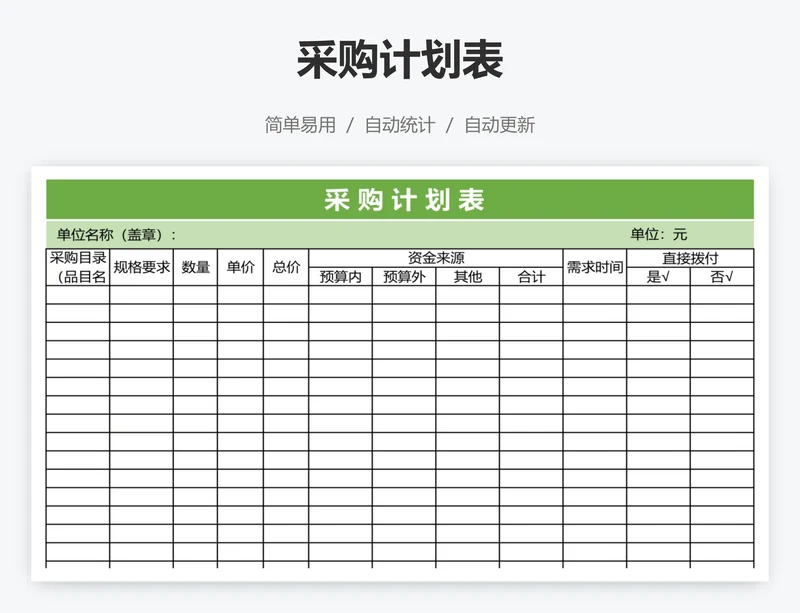 采购计划表