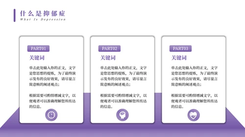 抑郁症焦虑症心理疾病PPT模板