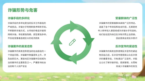 绿色3D风反对电信诈骗知识宣传PPT