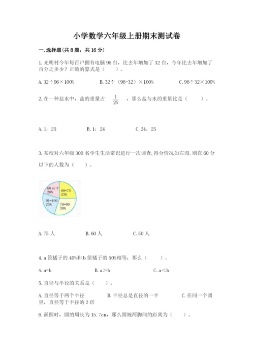 小学数学六年级上册期末测试卷及1套参考答案.docx