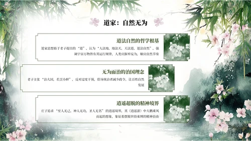 绿色系中式水墨风浮光吟PPT模板