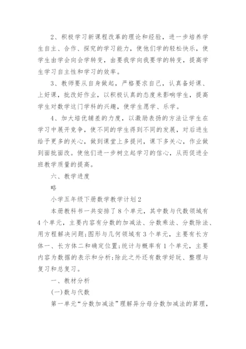 人教版小学五年级下册数学教学计划.docx