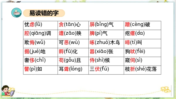 统编版四年级语文下册单元复习第四单元（复习课件）