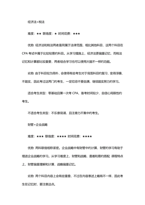 2023年注册会计师科目搭配分析应从各科特点入手.docx