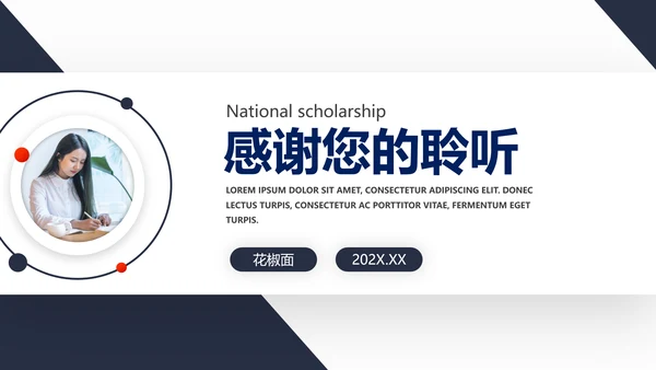 国家奖学金答辩PPT课件模板
