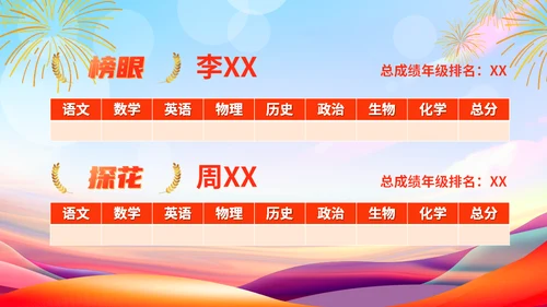 中考表彰大会读书教学通用PPT模板
