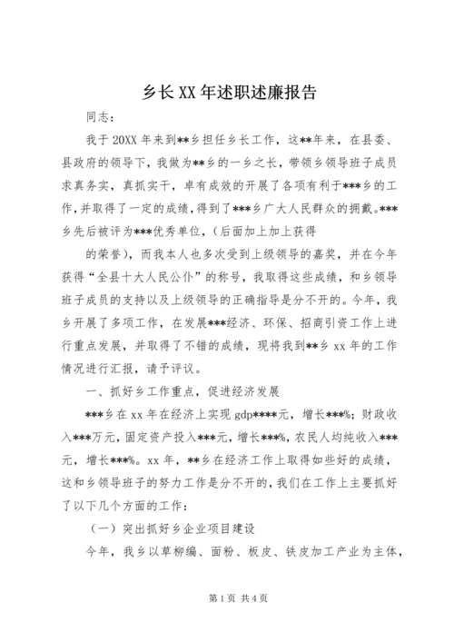 乡长某年述职述廉报告_1.docx