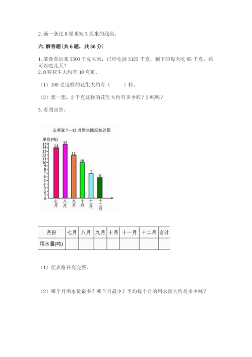 人教版四年级上册数学 期末测试卷及答案（精选题）.docx