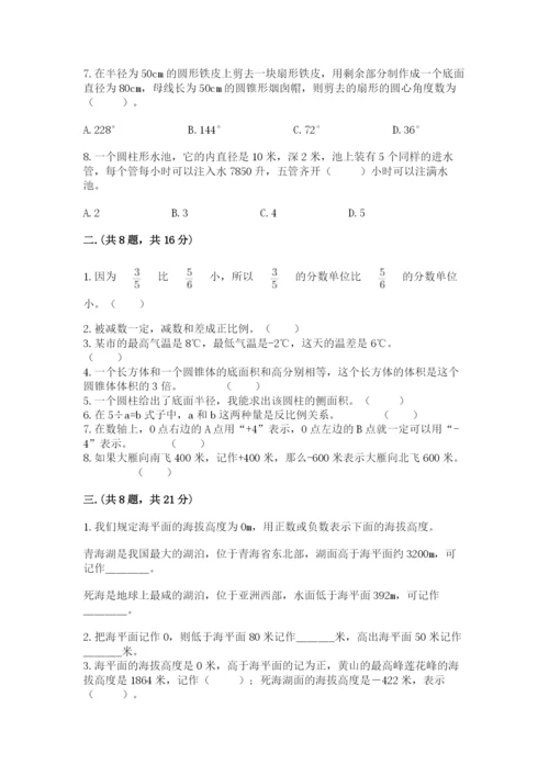 洛阳市小学数学小升初试卷（精品）.docx