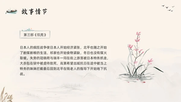 棕色古风好书推荐读书分享读书交流会四世同堂PPT模板宣传PP