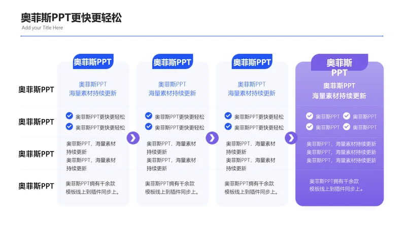 简约风流程关系4项PPT