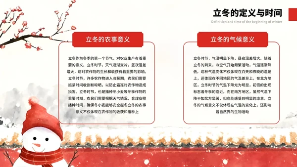 红色中国风立冬节气介绍通用模板