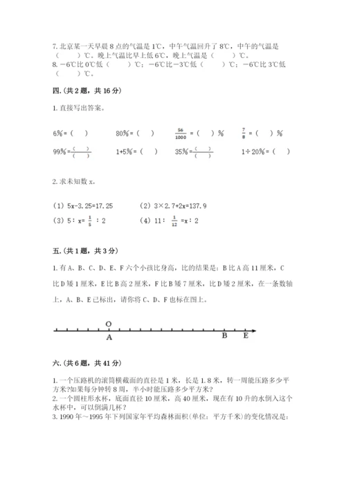 小学六年级数学期末自测题附答案（预热题）.docx