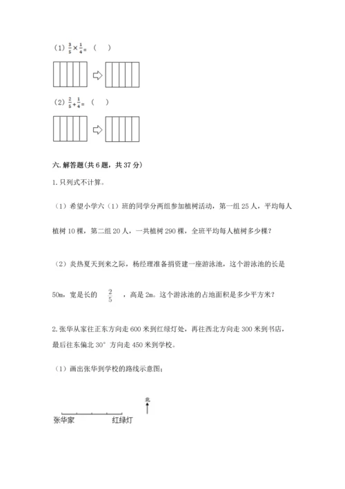 人教版六年级上册数学 期中测试卷含答案【培优b卷】.docx