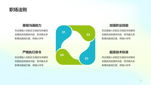 蓝绿渐变简约春季校园招聘PPT