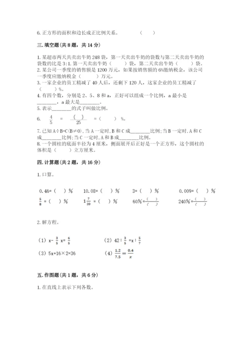 彰武县六年级下册数学期末测试卷（模拟题）.docx