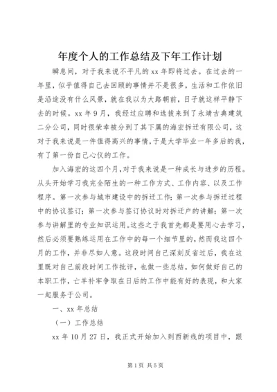 年度个人的工作总结及下年工作计划.docx