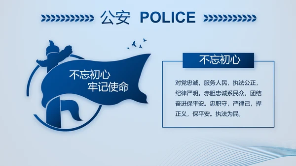 蓝色大气公安部治安管理局动态PPT模板