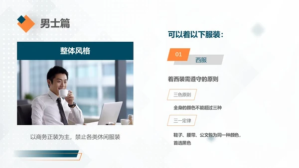 深青色简约商务着装礼仪新员工培训PPT模板礼仪培训