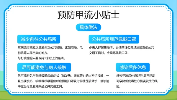 预防甲型流感病毒医学知识PPT模板