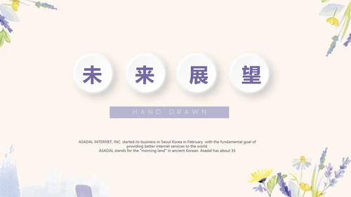 紫色淡雅小清新微立体述职报告通用PPT动态模板封面含PS