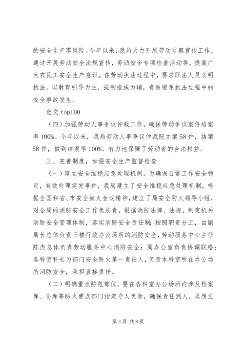 人社局安全生产工作总结.docx