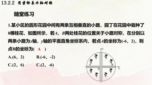 人教版数学八年级上册13.2.2  用坐标表示轴对称课件（共21张PPT）