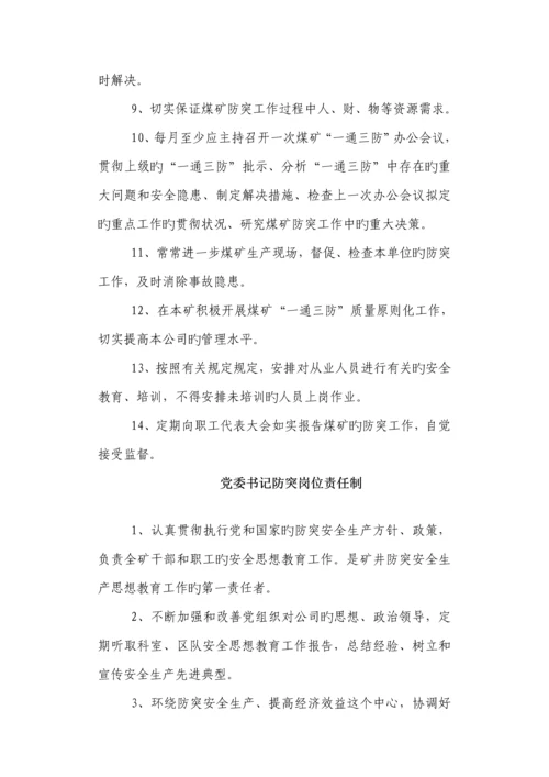 煤矿矿长防突岗位责任新版制度.docx