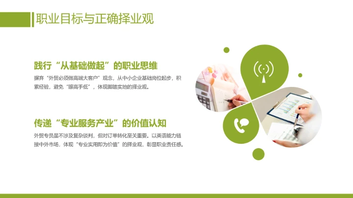 英语专业大学生职业生涯规划发展展示PPT模版