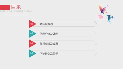 2019高清水彩蝴蝶业绩汇报通用PPT模版