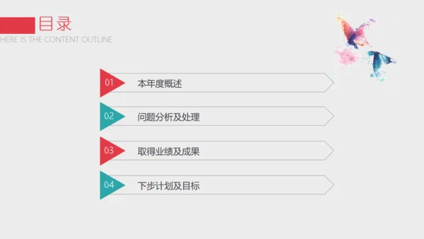 2019高清水彩蝴蝶业绩汇报通用PPT模版