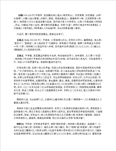 我国古代著名书法家简介