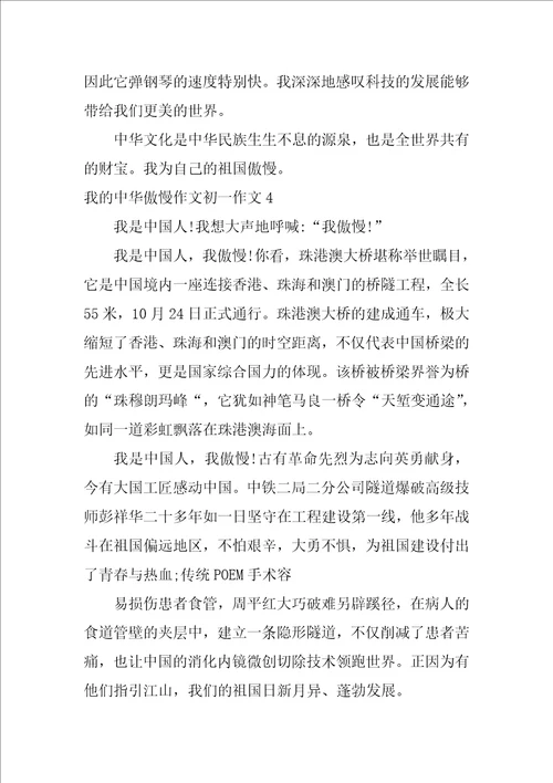 我的中华骄傲作文初一