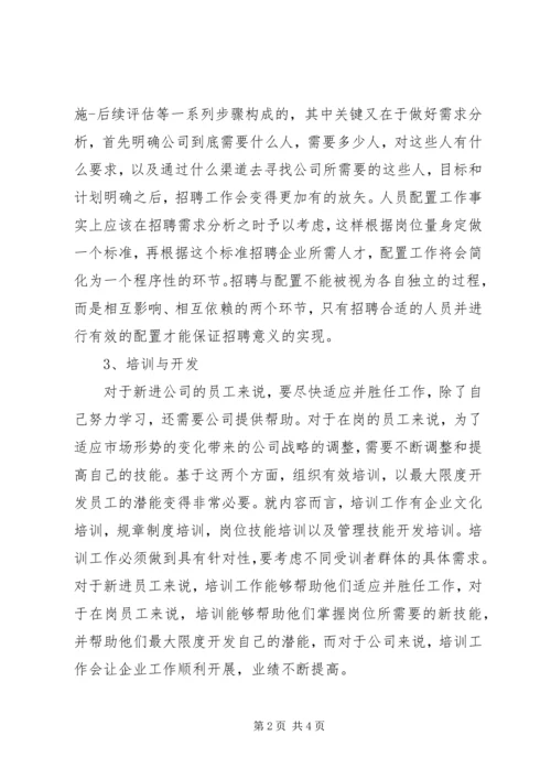 人力资源学习心得.docx