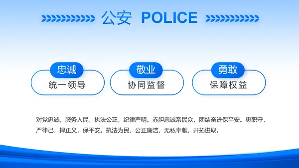 蓝色政治建警从严治警公安警察动态PPT
