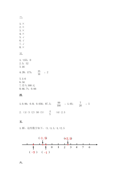 北师大版六年级数学下学期期末测试题附参考答案【突破训练】.docx